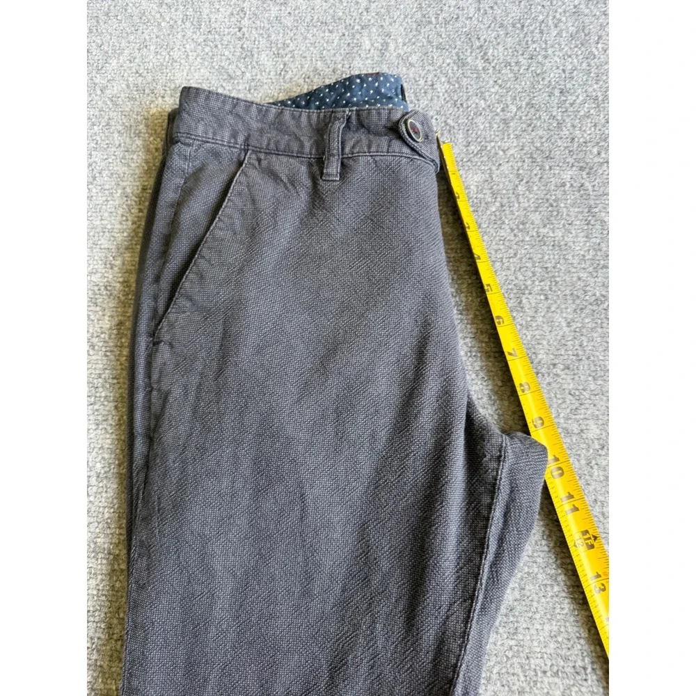 Ted Baker London Mens Chinos Pants 32R Dark Grey Textured Slim Straight Slacks